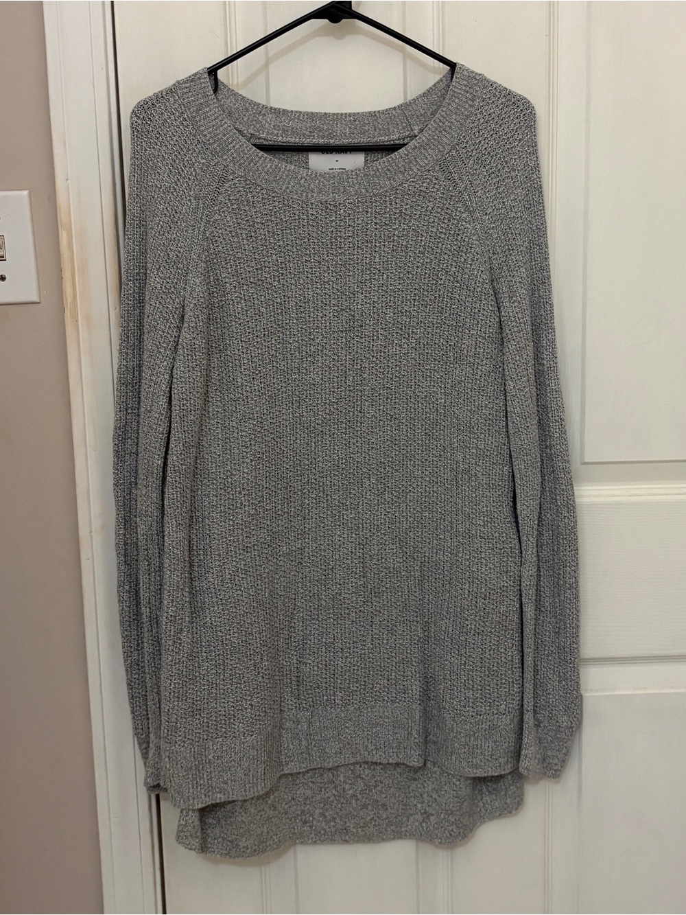 Old Navy Knit Crewneck Tunic Sweater in Heather Grey